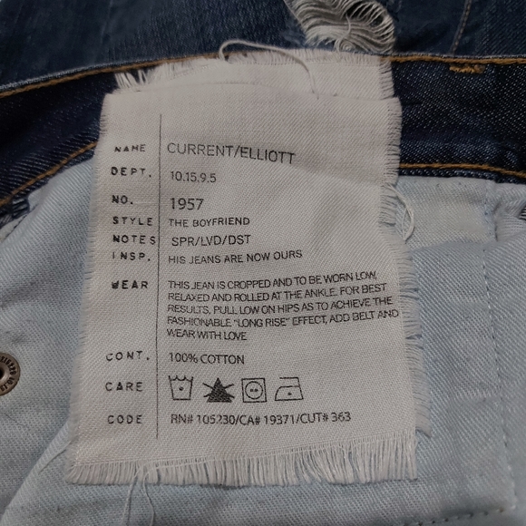 Current/Elliot The Boyfriend Distressed Jean Sz 0 - Picture 10 of 12